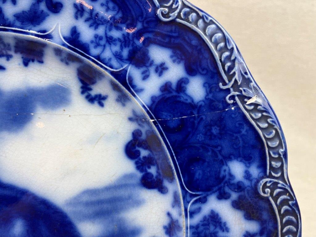 Ridgways Flow Blue Rabbit Plate - 4