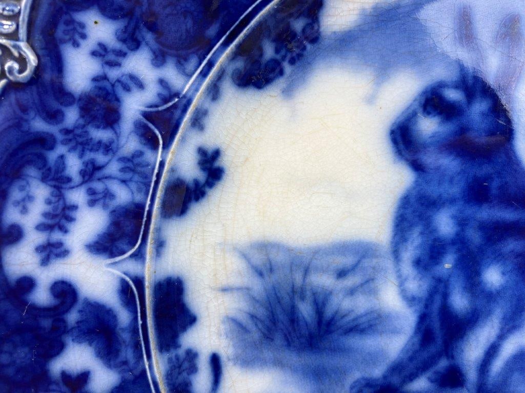 Ridgways Flow Blue Rabbit Plate - 5