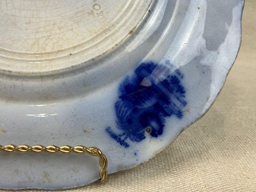 Ridgways Flow Blue Rabbit Plate - 8