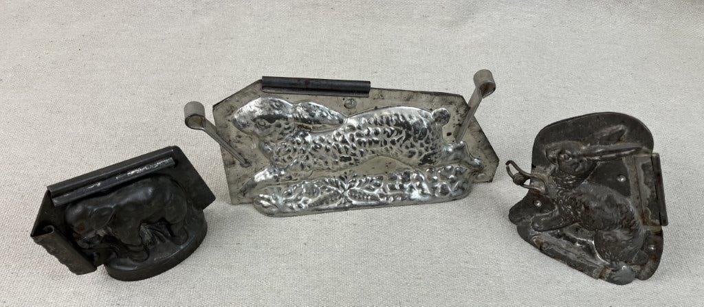 Tin Rabbit and Elephant Candy Molds - 2
