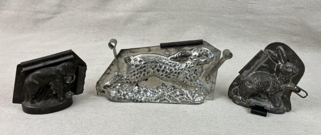 Tin Rabbit and Elephant Candy Molds - 6