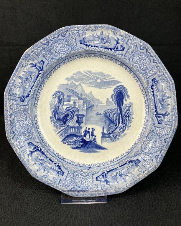 J. Wedgwood Blue and White Ironstone Plate and Additional Plate - 6