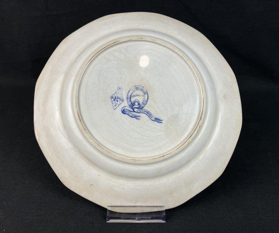 J. Wedgwood Blue and White Ironstone Plate and Additional Plate - 8