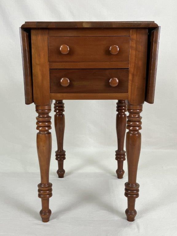 Mahogany Two Drawer Drop-Leaf Stand - 3