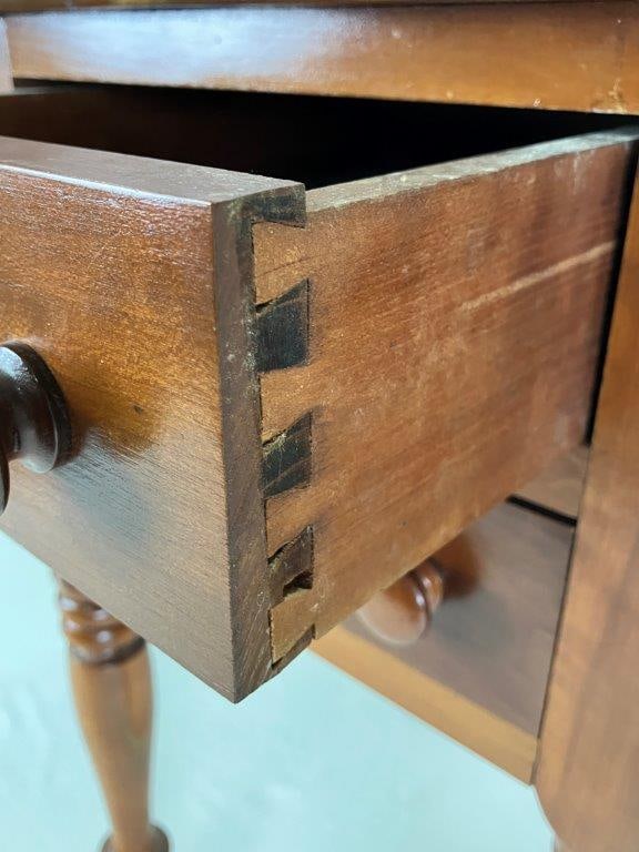 Mahogany Two Drawer Drop-Leaf Stand - 4