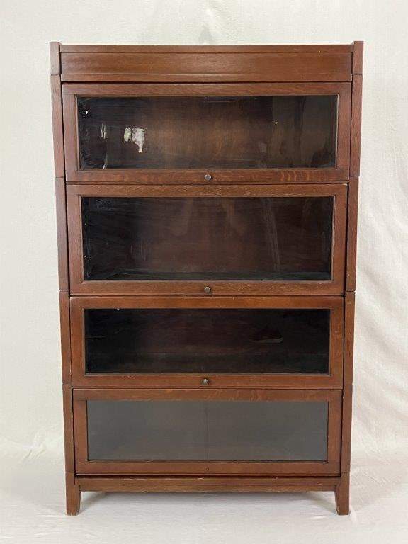 Mahogany Four-Section Lawyerâ€™s Bookcase (1 of 5)