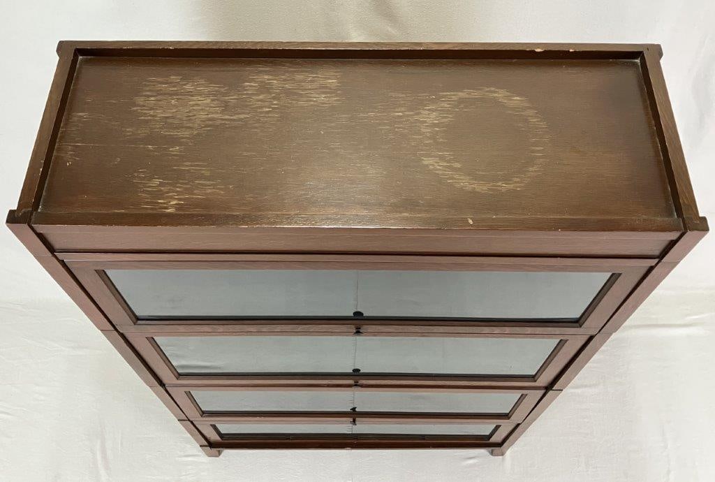 Mahogany Four-Section Lawyerâ€™s Bookcase - 2