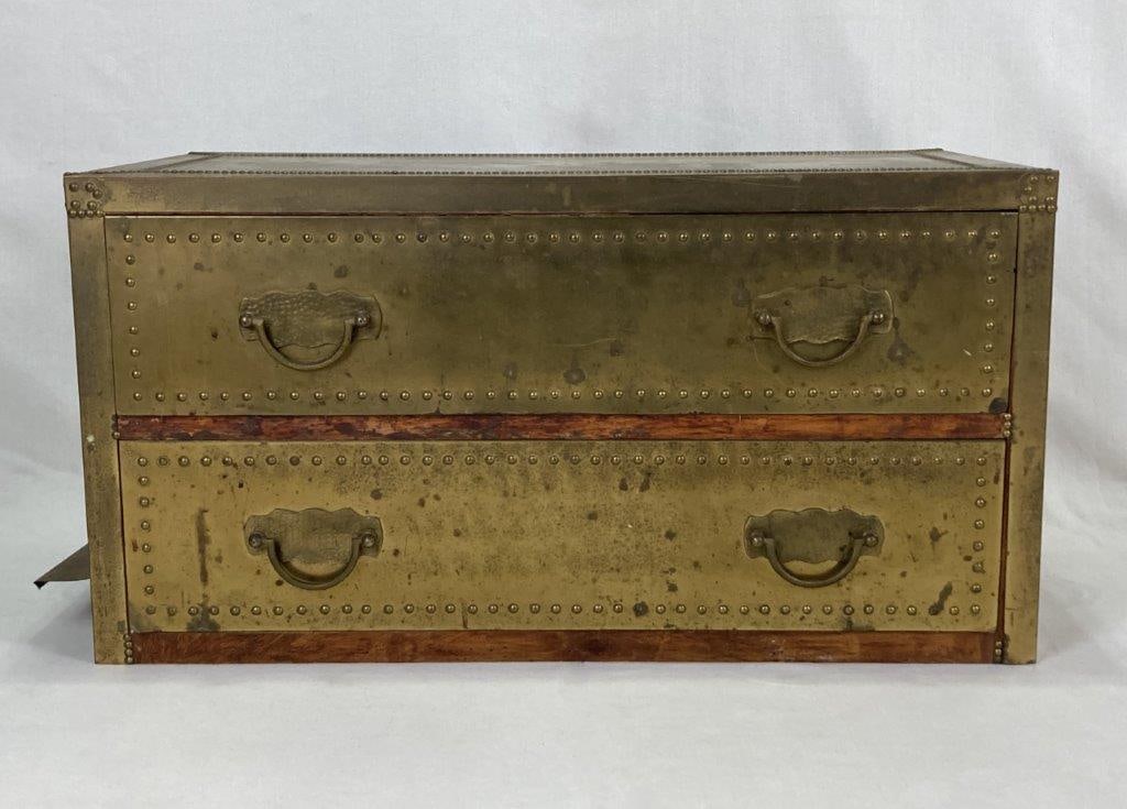 Mid Century Modern Brass Clad Chest (1 of 7)