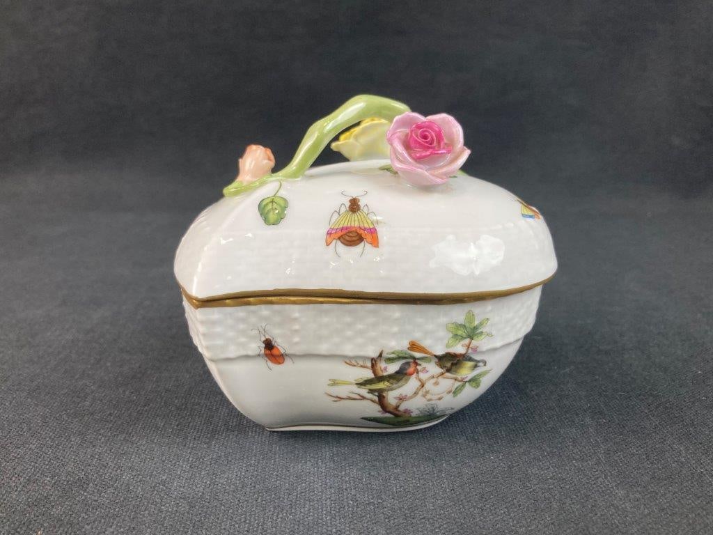 Herend Hand-Painted Porcelain Covered Box - 2