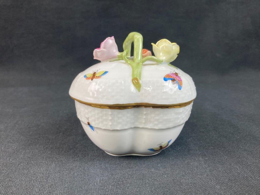 Herend Hand-Painted Porcelain Covered Box - 4