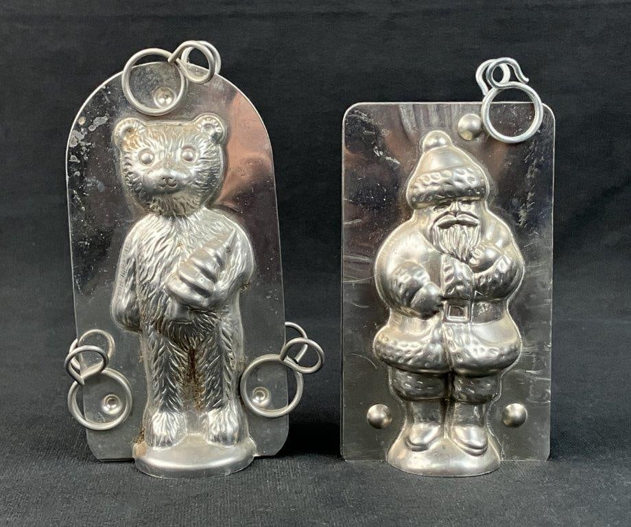 Pair of Christmas Santa and Bear Chocolate Molds - 2