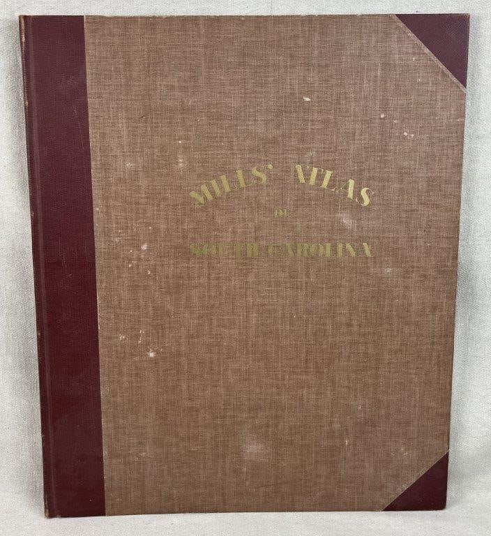 Robert Mills Atlas of South Carolina Limited Edition Portfolio: This impressive, large-scale portfolio features the landmark Atlas of the State of South Carolina by famed architect and cartographer Robert Mills, originally published in 1938 as a monumental