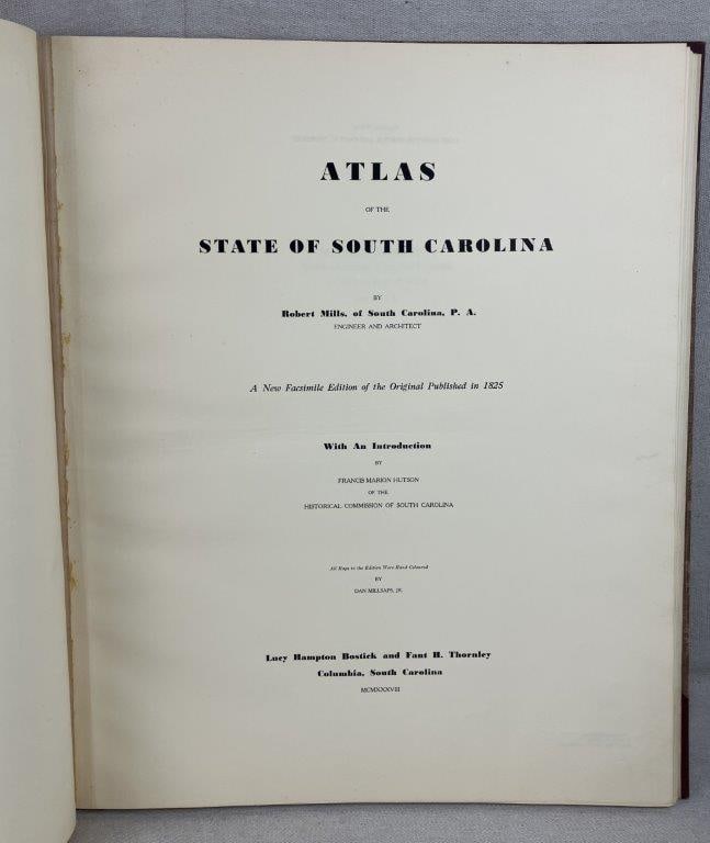 Robert Mills Atlas of South Carolina Limited Edition Portfolio - 2