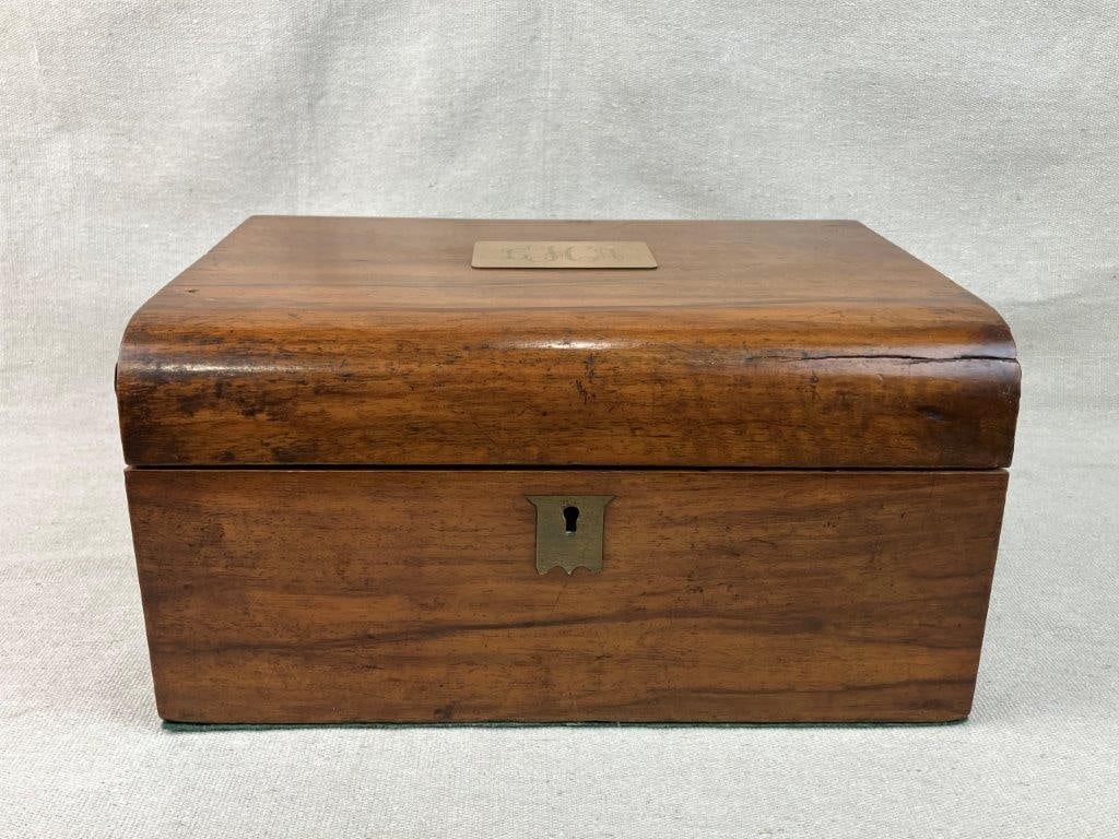 Antique Walnut Stationery Box - 2