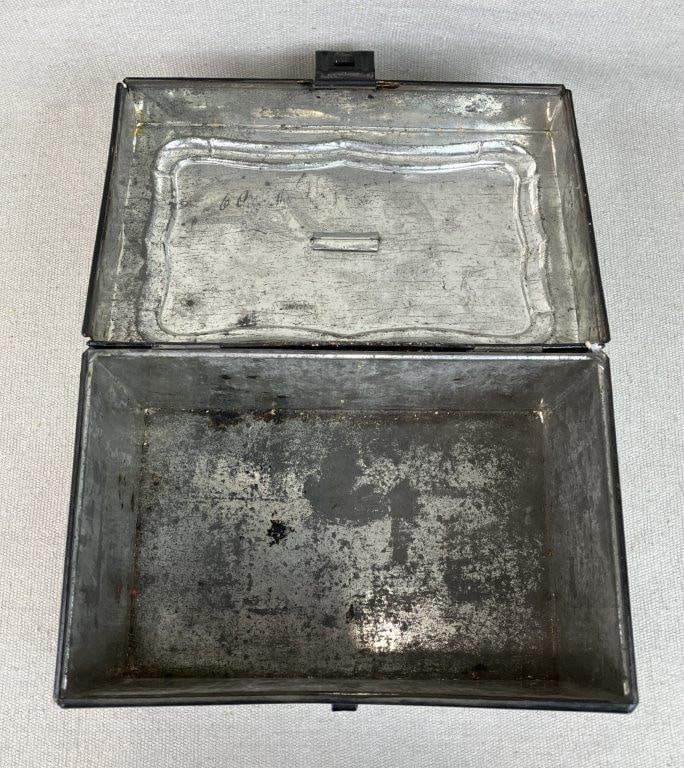 Two Black Toleware Floral Boxes - 4
