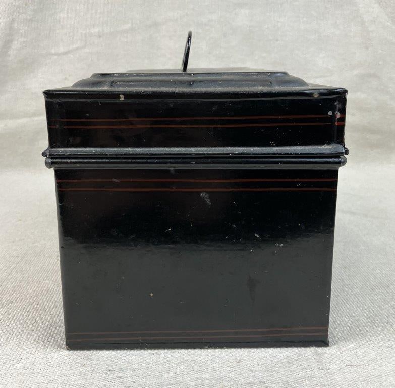 Two Black Toleware Floral Boxes - 5