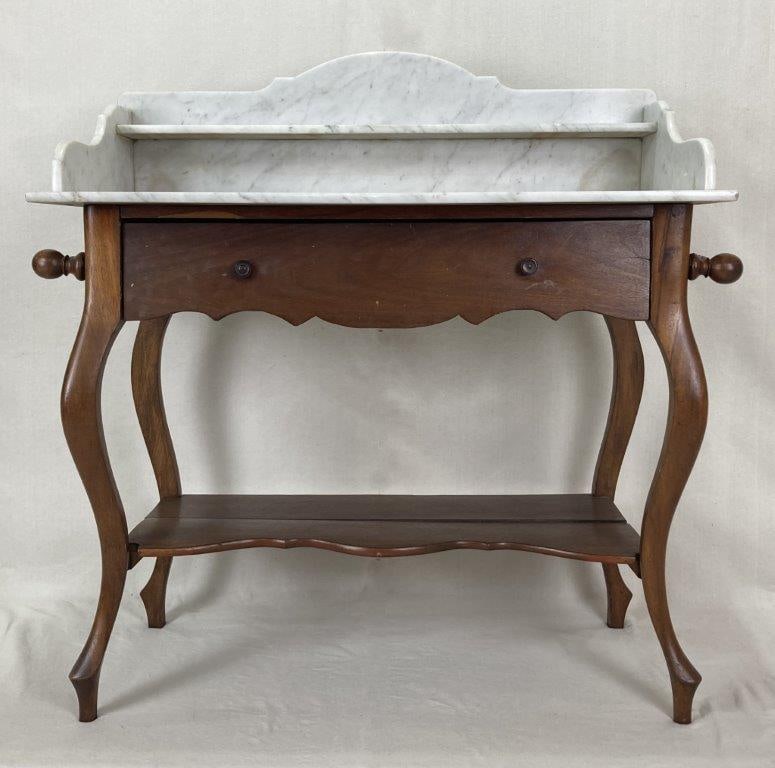 19th Century Mahogany Marble Top Washstand - 3