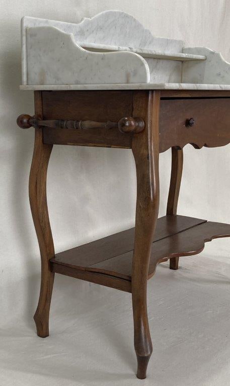 19th Century Mahogany Marble Top Washstand - 4