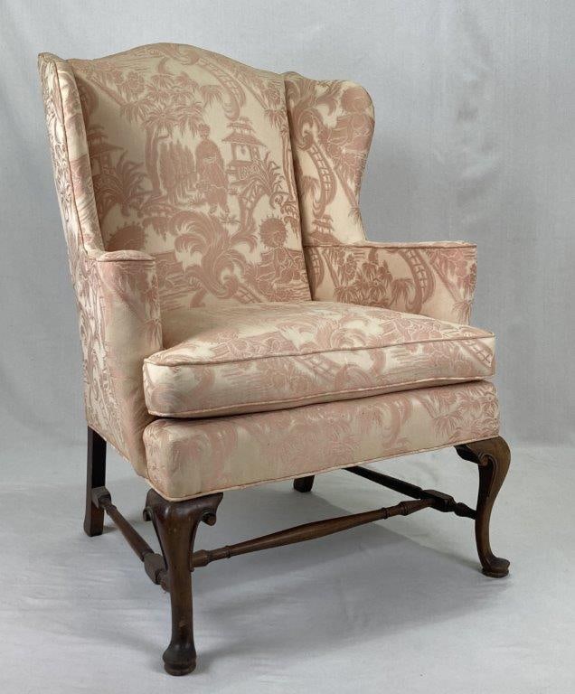 Chippendale Mahogany Wingback Chair (1 of 8)