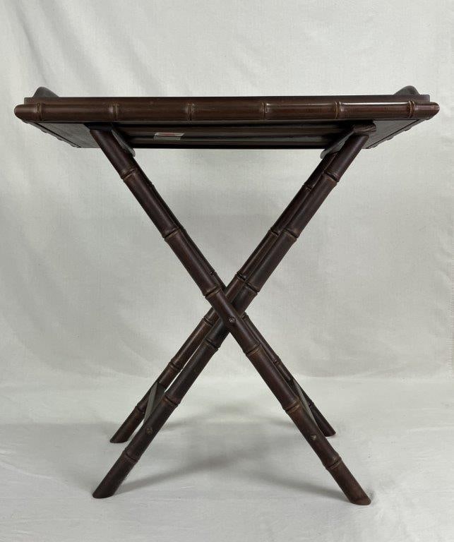 Mid Century Modern Faux Bamboo Tray Table - 3