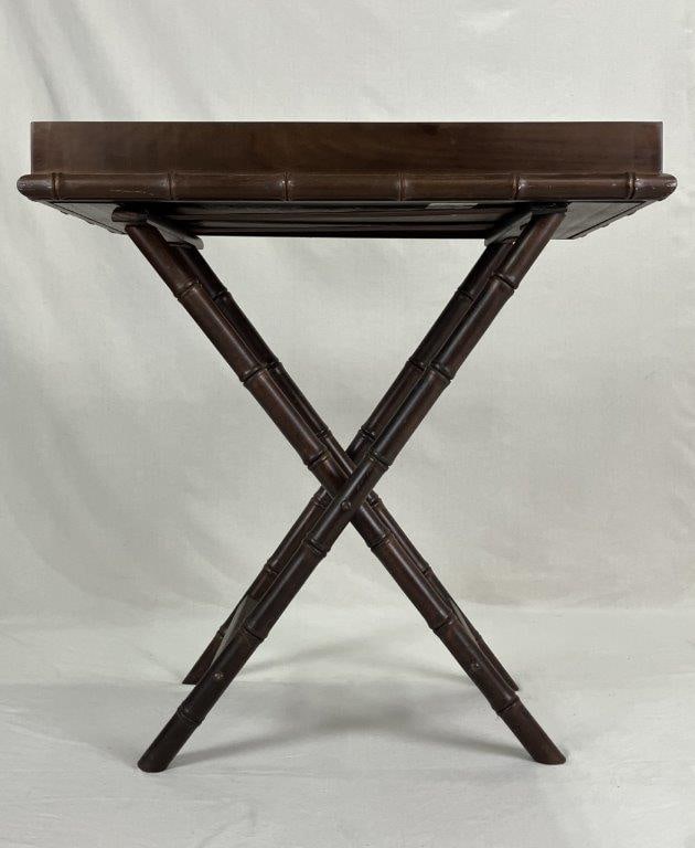 Mid Century Modern Faux Bamboo Tray Table - 5
