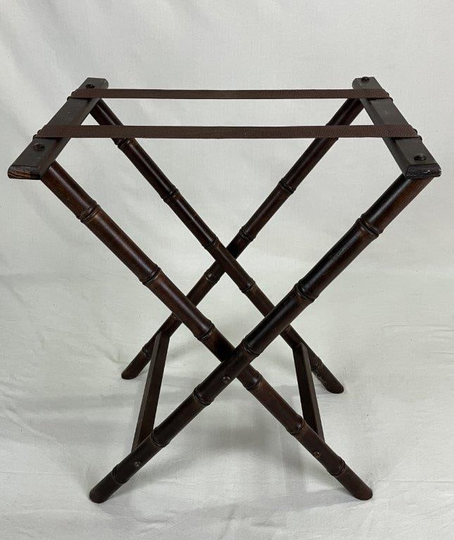 Mid Century Modern Faux Bamboo Tray Table - 7