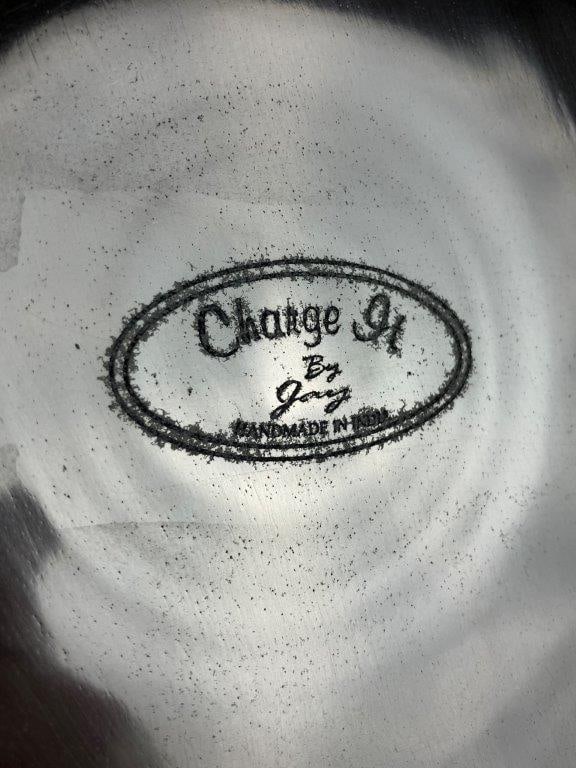 Polished Pewter and Mosaic Bone Charger Plate - 4