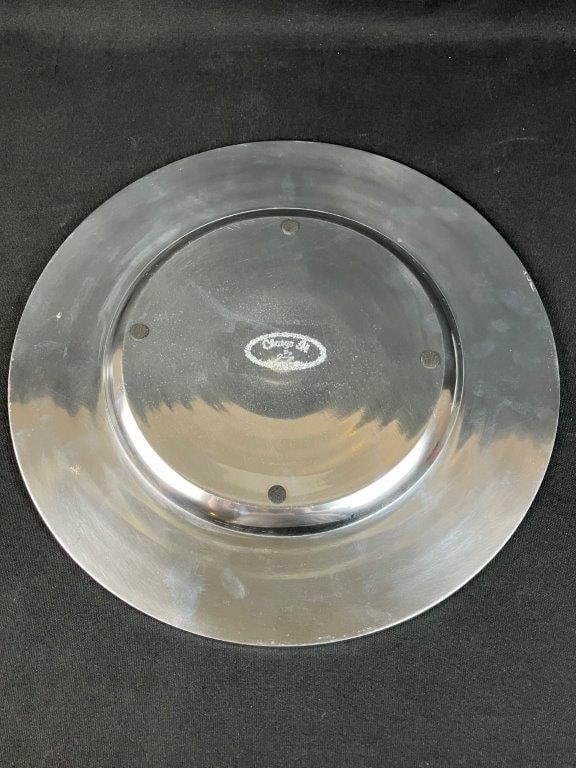 Polished Pewter and Mosaic Bone Charger Plate - 5