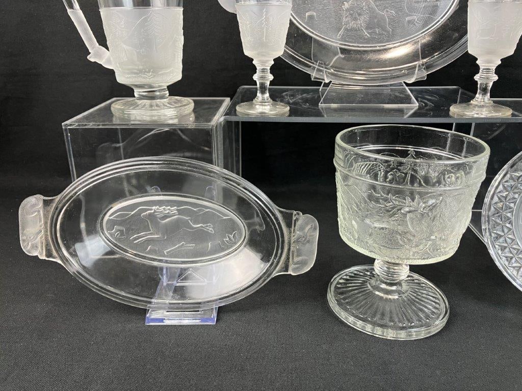 Pressed Glassware Including L.G. Wright Westward Ho - 7