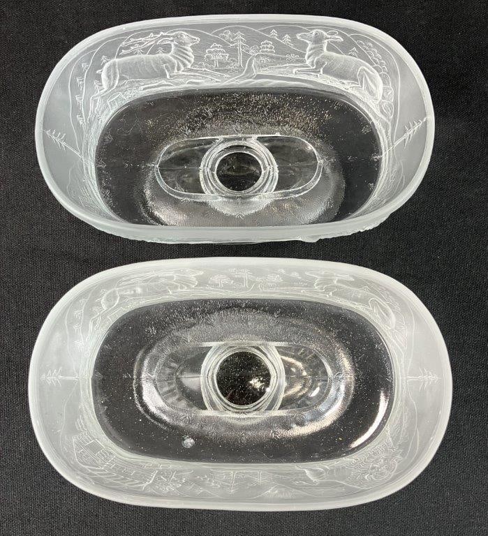 Two L.G. Wright Westward Ho Covered Oval Compotes - 11
