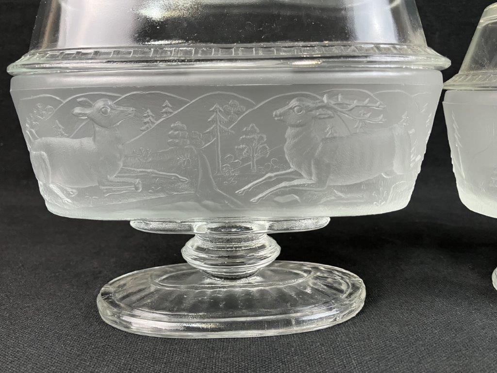 Two L.G. Wright Westward Ho Covered Oval Compotes - 7