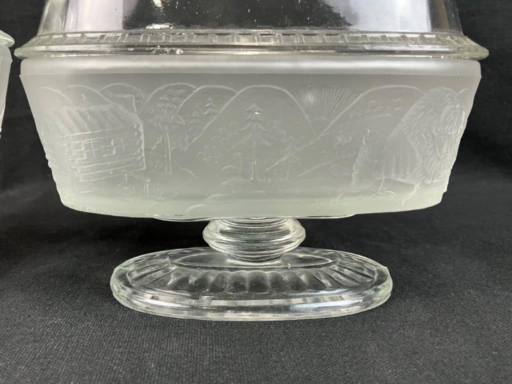 Two L.G. Wright Westward Ho Covered Oval Compotes - 8