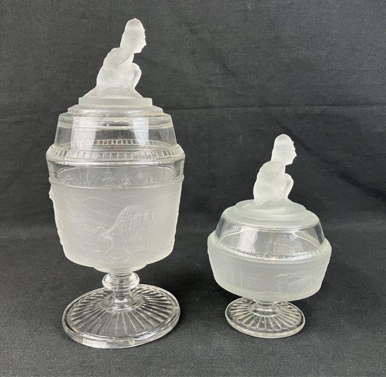 L.G. Wright Westward Ho Glass Sugar Bowl and Compote - 5