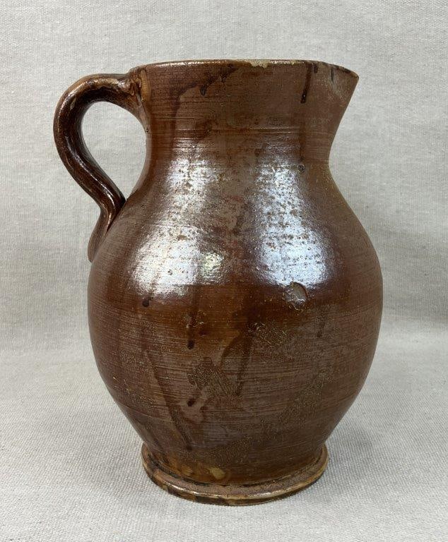 Glazed Stoneware Pitcher - 6