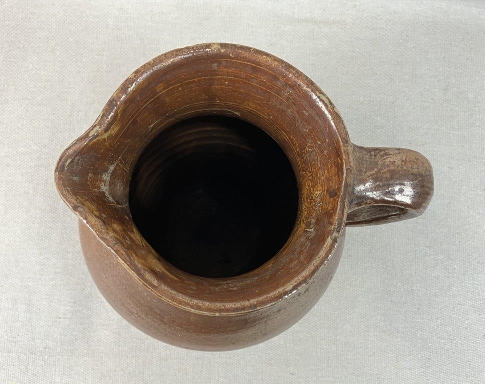 Glazed Stoneware Pitcher - 8