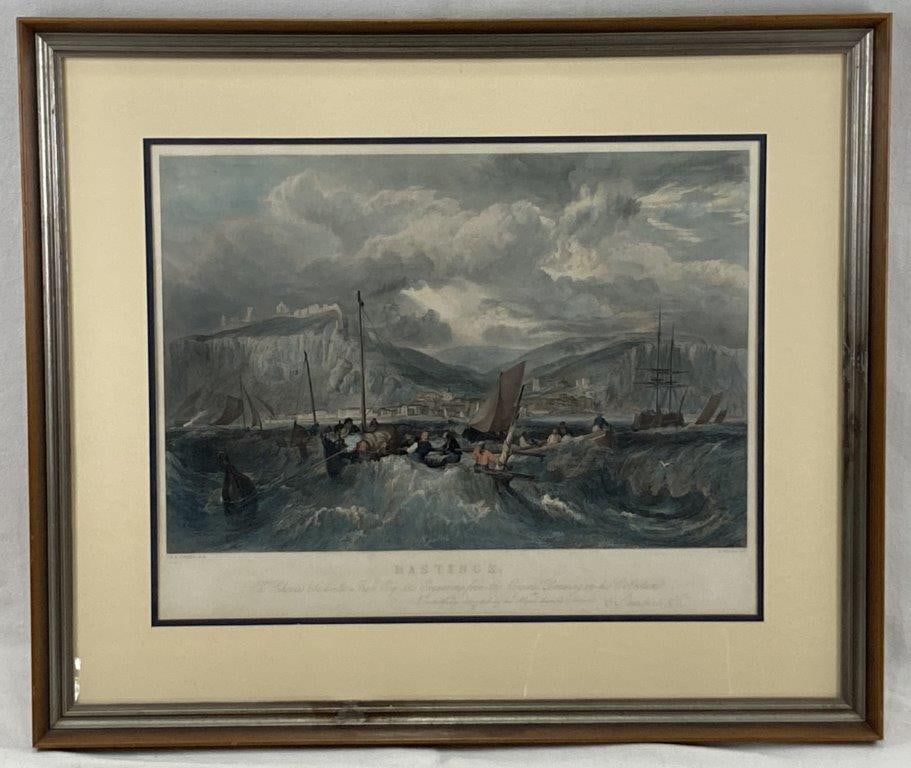 Joseph Mallord William Turner, Hastings, Hand-colored Engraving (1 of 8)