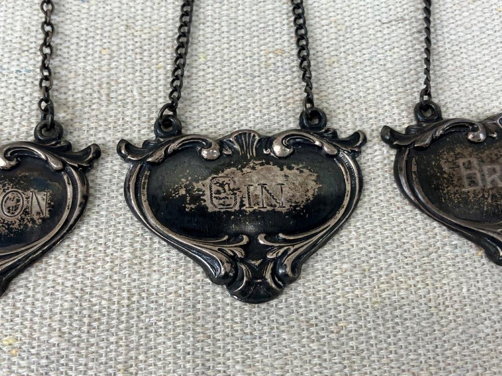 Trio of Sterling Silver Drink Tags - 3