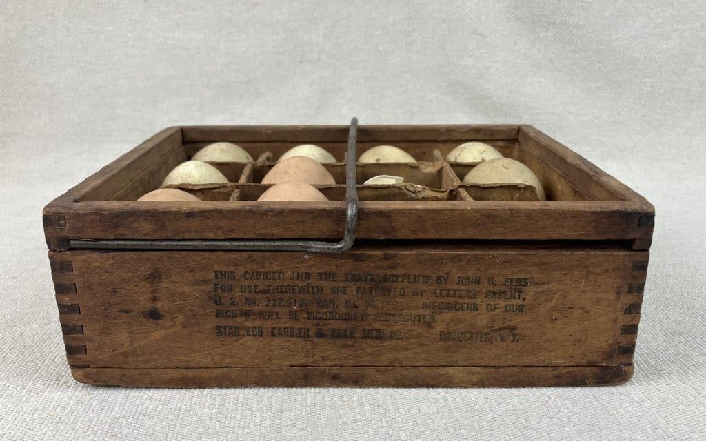 John G. Elbs Country Wooden Egg Carrier Tray - 2