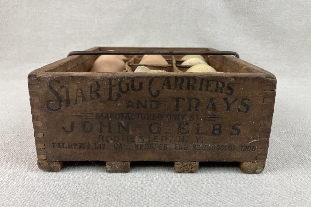 John G. Elbs Country Wooden Egg Carrier Tray - 3