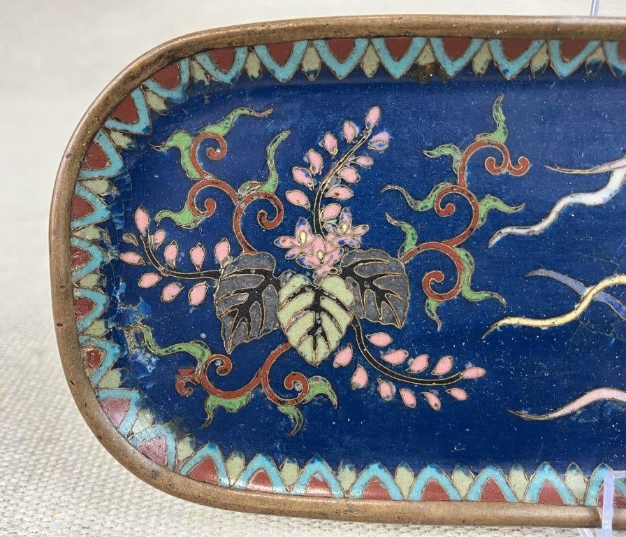 Chinese Cloisonne Phoenix Tray - 3