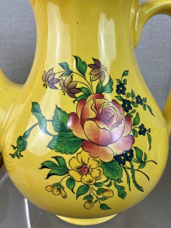 Luneville France Old Strasbourg Jaune Louis XV Faience Tea Service - 3