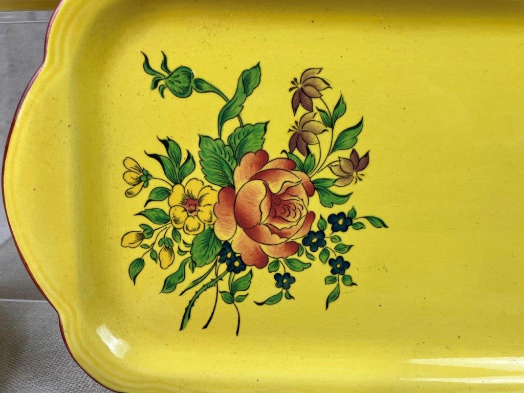 Luneville France Old Strasbourg Jaune Louis XV Faience Tea Service - 7