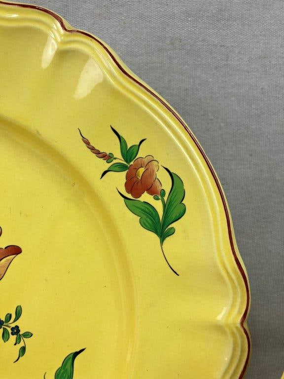 Luneville France Old Strasbourg Jaune Louis XV Faience Plates - 2