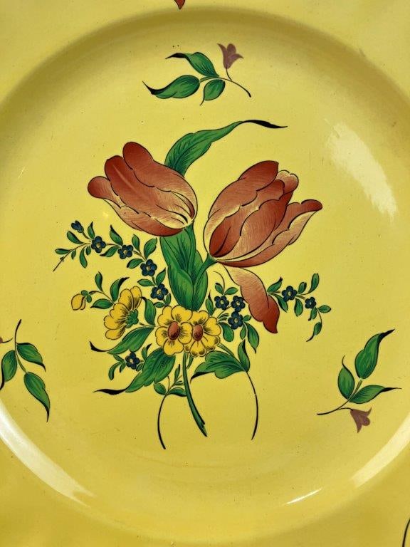 Luneville France Old Strasbourg Jaune Louis XV Faience Plates - 3