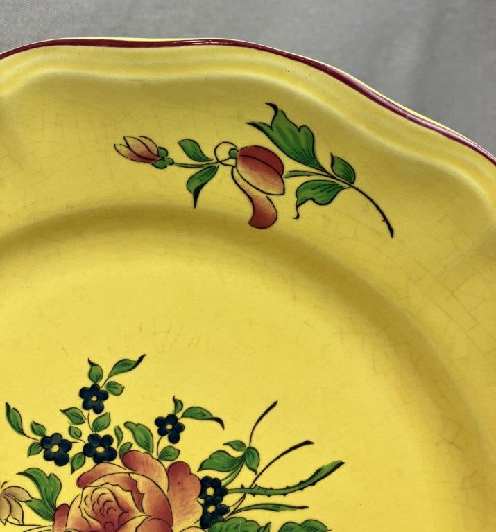 Luneville France Old Strasbourg Jaune Louis XV Faience Plates - 4
