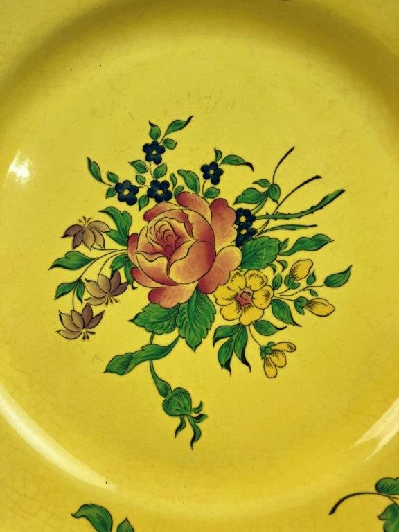 Luneville France Old Strasbourg Jaune Louis XV Faience Plates - 5