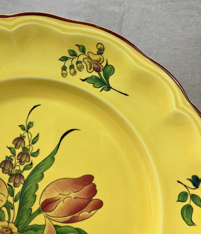 Luneville France Old Strasbourg Jaune Louis XV Faience Plates - 6