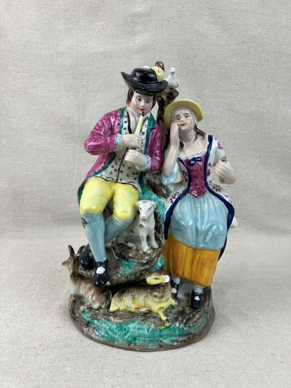 Staffordshire Pastoral Courting Couple Figurine - 2