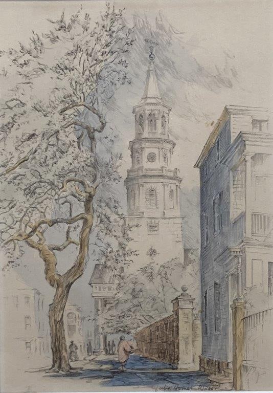 Julia Homer Wilson, Church Landscape, Offset Lithograph - 2