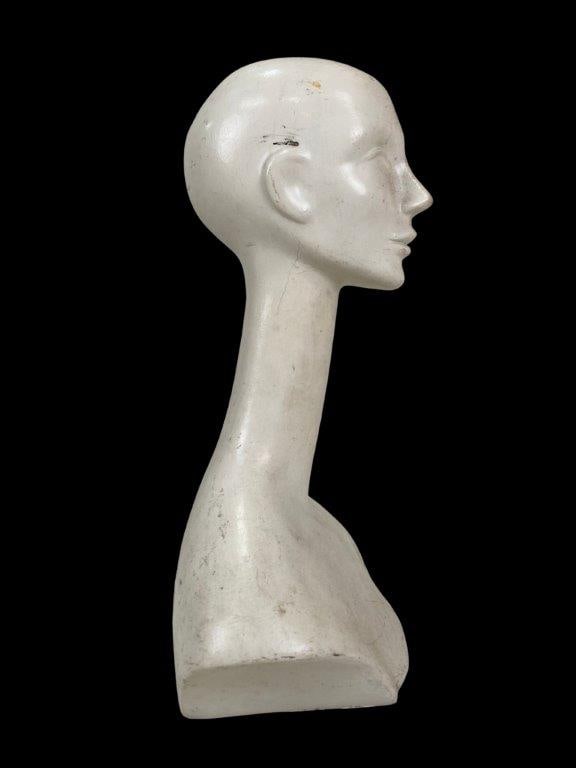 Mid Century Modern Fiberglass Swan Neck Mannequin Bust - 2